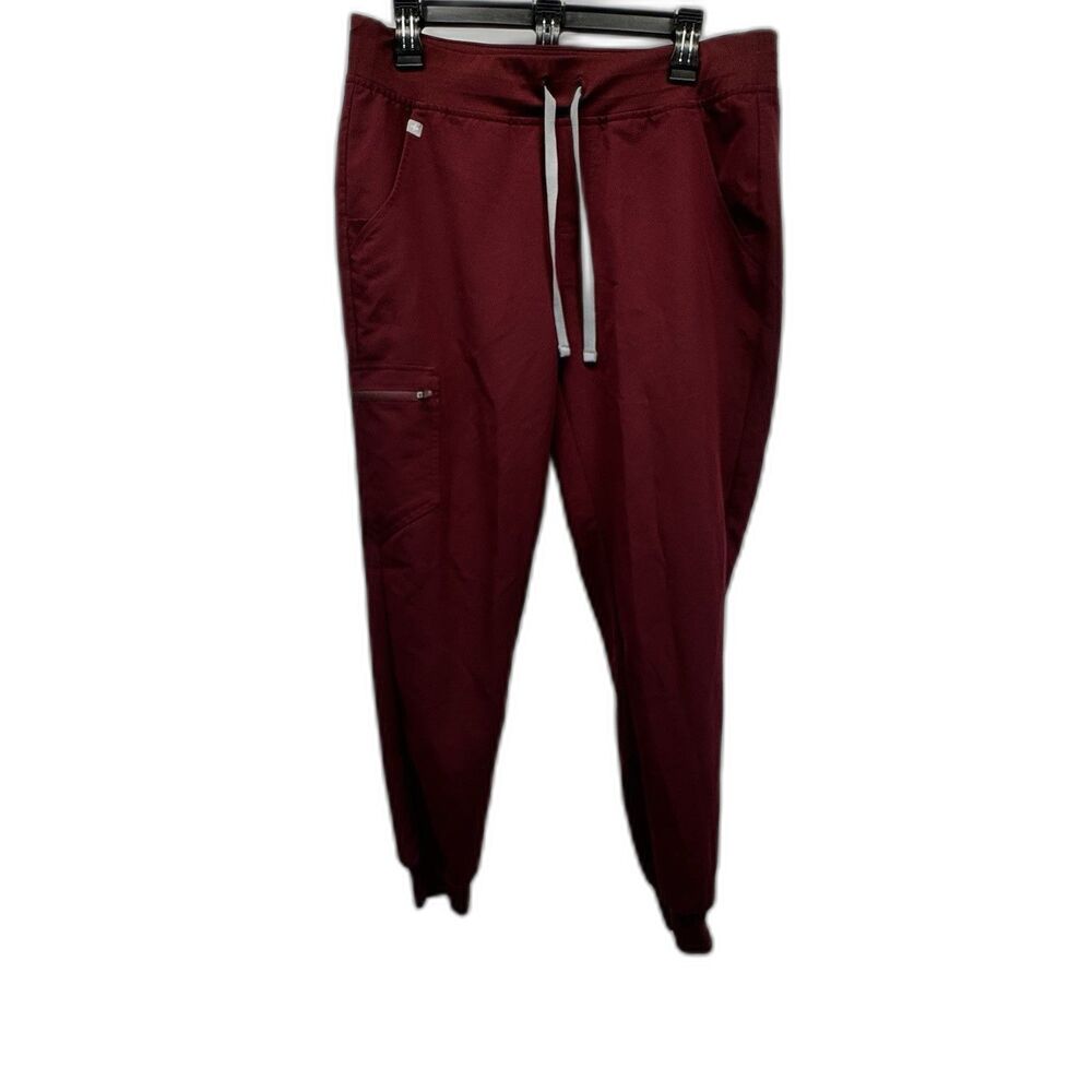FIGS Scrub Pants Womens M Burgundy Technical Collection Cargo Nurse Jogger